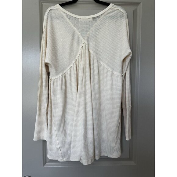 We The Free Citrine Henley Thermal Long Sleeve Tunic in Cream Size Large - Picture 6 of 9